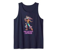 Female Goddess Hippy Dancing Earth Divine Spiritual Energy Tank Top, Men, Navy Blue, XX-Large