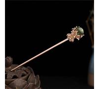 Female Hairpin Chopsticks Chinese Style Hairpin Handmade dress Accessories Bridal Wedding Jewelry Golden Green