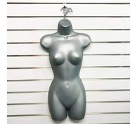 Female Hanging Full Body Mannequin Form Torso Display Bust (SILVER MATT, 1)