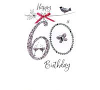 Female Happy 60th Birthday Greeting Card Hand-Finished Champagne Range Cards