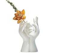 Female Head Vase,Human Body Vase,Small Flower Vase,White Ceramic Vase,Face Vase,Modern Vase for Garden Home Living Room Decor,Table Art Statue Indoor Outdoor (B, Large)