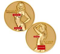 Female Heads or Tails Flip Challenge Coin