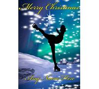 Female Ice Figure Skating nxc77 Merry Christmas Xmas Card A5 Personalised Greeting Cards Posted by US Gifts for All 2016 from Derbyshire UK