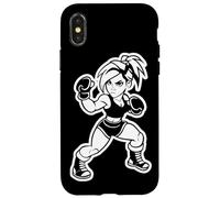 Female Kickboxer Cartoon Style Kickboxing Lover for Girls Case for iPhone X/XS