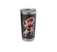 Female Kickboxer Comic Look Kickboxing Instructor Stainless Steel Insulated Tumbler
