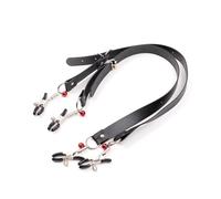 Female Labia Dilator Sm Sex Toys Couple Orgasm Nipple Clamp Vagina Clamp Labia Clamp Clitoris Clamp Lower Body Training with Bell Sex Tool(03Red) (Black)