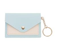 Female Leather Mini Wallet | Compact Card Holder | Chook 11x8cm Free Pressure with Keychain | PU Light Elegant for Headphones, blue, riferimento alla descrizione, Please refer to description