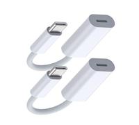 Female Lightning to USB C Adapter, USB C Male to Iphone Female Cable Converter Support Charging & Lightning Headphone & Data Transmission for iPhone 16/16pro/16plus/16pro max/iPad Pro etc.(2 Pack )