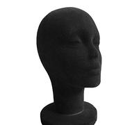 Female Male Mannequin Foam Head Mannequin Styrofoam Manikin Model Head with Flocking Fabric Surface for Headset Hat Cap Wig Hair Glasses Display Stand