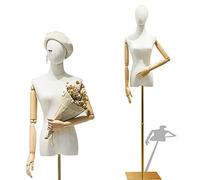 Female Mannequin, Adjustable Height Dress Form Half Scale Metal Base Mannequin Stand Torso Dressmaker Dummy Pinnable Manikin For Retail Boutique Store ( Color : B )