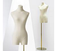 Female Mannequin Dress Form, Adjustable Height Model Body Display Torso with Metal Square Base Stand, Multipurpose Body Manikin for Dress Jewelry Sewing Clothing ( Color : Gold , Size : C )