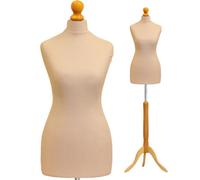 Female Mannequin, Dressmakers Tailors Dummy W/removable Cream Cover, Uk Size 16-18 Decorative Dress Form Body W/adjustable Height