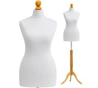 Female Mannequin, Dressmakers Tailors Dummy W/removable White Cover, Uk Size 6-8 Decorative Dress Form Body W/adjustable Height