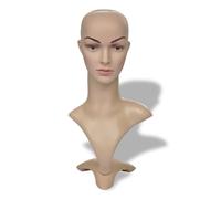 Female Mannequin Head for Window Display - Eco-friendly PE, Light Skin with Makeup, 51cm Tall, 27cm Shoulders | Code 30020