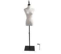 Female Mannequin Torso with Stand, Height Adjustable Dress Model Display, Portable Body Stand Clothing Forms for Tailoring and Dressmaking, Lightweight Beech Wood and Stainless Ste