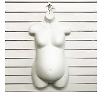 Female MATT and Gloss Hanging Plastic Body Form Mannequin Torso Bust Display (White Matt Pregnant)