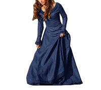 Female National Style Retro Ladies red Dress Classical Medieval Long-Sleeved Round Neck Slim Female Long Skirt