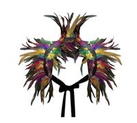 Female Natural Feather Shawl Lace Suitable For Carnival Masquerade Cosplay C Navy One Size