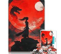 Female Ninja Warrior Jigsaw Puzzles for Adults Teenagers Jigsaws Puzzle,Brain Intelligence Challenge Addictive Toys for Home Decoration (38x26cm)