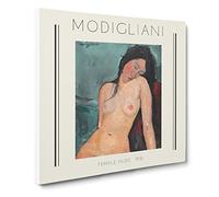 Female Nude By Amedeo Modigliani Canvas Print | Gallery Wrapped 30mm Frame Wall Art | 20x20 inches | Ready to Hang | Classic People Picture | Living Room Bedroom Lounge Office