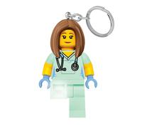 LEGO Iconic Nurse Nurse Keychain LED Flashlight Toys Gift for Kids - 76mm Height Figure (KE156H) - 2 CR2025 Batteries Included