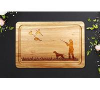 Female Pheasant Shooting Scene Pointer Wooden Chopping Board Gift