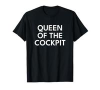 Female Pilot Queen of the Cockpit Funny T-Shirt
