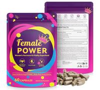 Female Power Organ Complex Capsules, 6 Grass-Fed Organs, Natural Hormone Support Energy Boost & Skin, Nails, 60 Capsules