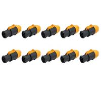 Female powercon true 1 Connector, Orange and Black, Speaker Cable Plug, 10 Pack