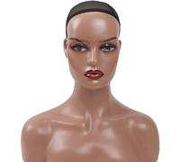 Female Realistic Mannequin Head with Shoulders African Wig Display Model Dark Brown Beige Colors Head for Display