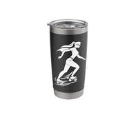 Female Roller Skater Sketch Stainless Steel Insulated Tumbler