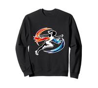 Female Runner Crossing Finish Line Abstract Motion Sweatshirt