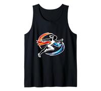 Female Runner Crossing Finish Line Abstract Motion Tank Top