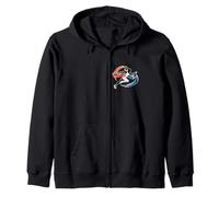 Female Runner Crossing Finish Line Abstract Motion Zip Hoodie
