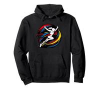 Female Runner Crossing Finish Line Abstract Victory Pullover Hoodie