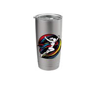 Female Runner Crossing Finish Line Abstract Victory Stainless Steel Insulated Tumbler