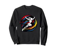 Female Runner Crossing Finish Line Abstract Victory Sweatshirt