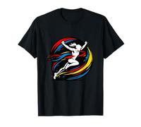 Female Runner Crossing Finish Line Abstract Victory T-Shirt