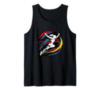 Female Runner Crossing Finish Line Abstract Victory Tank Top