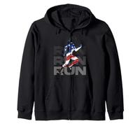 Female Runner. Run. Strong. Focused. Unstoppable. Zip Hoodie