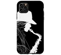 Female Saxophonist Line Art Tenor Saxophone Case for iPhone 11 Pro Max