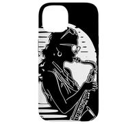 Female Saxophonist Sketch Jazz Music Case for iPhone 14