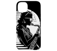 Female Saxophonist Sketch Jazz Music Case for iPhone 14 Plus