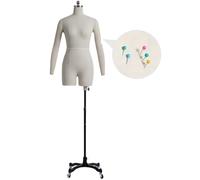 Female Sewing Dress Mannequin Torso, Adjustable Half Body Dress Form for Tailoring, Fitting, and Display in Fashion Design and Education