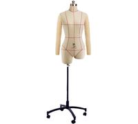 Female Sewing Mannequin Torso Stand with Arm, Foam Half Body Dress Form Tailor Manikin(Triangle Base,Large)