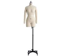Female Sewing Mannequin with Arms, Woman Dress Form Tailor Dressmakers Dummy Plus Size Mannequin Torso Stand on Wheels for Sewing Clothes, White-M