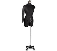 Female Sewing Torso Dress Form with Arm, Adjustable Mannequin Body Stand on Wheels for Tailoring and Dressmaking