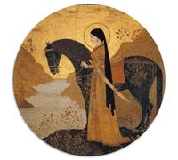 Female Sikh Warrior in The 18th Century,Puzzles Gemusterte Nachhaltige Puzzles Für Erwachsene Hochwertige Holzspielpuzzles 1000pcs (67.5x67.5cm)