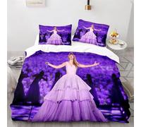 Female Singer 3D Printed Quilt Cover Double 200 x 200 cm 3 Pieces Bedroom Bed Bedding Set Soft Easy Care with Zipper Closure，Pillowcases for Kids Girls Boys Adults Bedroom