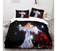 Female Singer 3D Printed Quilt Cover Single 135 x 200 cm 3 Pieces Bedroom Bed Bedding Set Soft Easy Care with Zipper Closure，Pillowcases for Kids Girls Boys Adults Bedroom